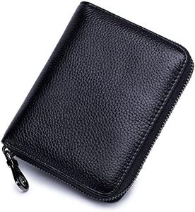 EASTNIGHTS Genuine Leather Credit Card Holder Case RFID Card Wallet Travel Passport Wallet for Men or Women (black)
