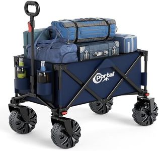 Portal Folding Wagon Collapsible Utility Outdoor Cart,Blue