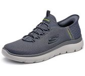 Skechers Men's Summits High Range Slip-In Trainers, Charcoal Mesh/Trim, 9 UK Wide