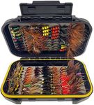 OutdoorFishing 48-148-Pieces/Box Dry/Wet Fly Nymph Fly Lure Assotment Waterproof Fly Box for Trout Fly Fishing Flies (148Pcs)
