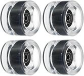 PATIKIL 70mm 78A Longboard Wheels with Black ABEC-9 Bearings, 4 Pack Soft Cruiser Wheels Street Wheels for Skateboards Skateboard Wheel PU, Clear Black