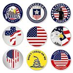PinMart American Veteran Bundle Pack of 9 Golf Ball Markers - Golf Accessories for Men and Women – United States Flag and American Eagle Magnetic Golf Ball Markers Set of 9 Markers
