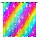 YUANZU Rainbow Striped Curtains, Space Galaxy Glitter Star Fantasy Pastel Clouds with Blackout 3D Printed Curtain, Thermal Insulated Eyelet Window Drapes for Girls Bedroom, 2 Panels W75cm x D166cm