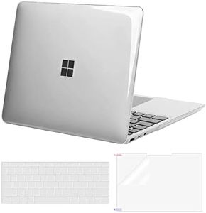 MOSISO Case Only Compatible with Microsoft Surface Laptop Go 3/2/1 12.4 inch 2023-2020 Release (Models: 2013 & 1943), Protective Plastic Hard Shell Case&Keyboard Cover&Screen Protector, Crystal Clear