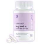 Bettervits Magnesium Complex | 3 Types Glycinate, Malate, Citrate | Potent Dose | Anxiety | Mood | Fatigue | With D3 & Zinc