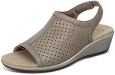 Orthofeet Women's Orthopedic Taupe Leather Hazel Sandals, Size 7.5 Medium