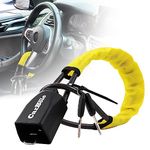 CarBole Car Steering Wheel Lock Seat Belt Lock Universal with 2 Keys,Car Security Anti-Theft Device Fit for Cars,Trucks,Vans and SUVs (Yellow)