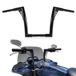 Ape Hangers Motorcycle Handlebar Rise - Ohhmoto 1-1/4" Diameter Sportster Handlebar Bar for XL 1200 883 Dyna Softail Touring Road Glide Road King Models(12" Black)