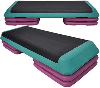 Aerobic Step - 110cm*40cm Cardio Exercise Stepper - 4 x Riser Block + 1 Green Stepper - Home Gyms and Fitness Training