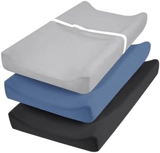 david's Kids 3 Pack Changing Pad Cover Set, Ultra Soft Breathable Cozy Microfiber Diaper Change Table Sheets for Baby Girls, Fit Most Changing Pads, Black & Grey & Navy Blue