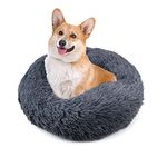 UUEMB 70cm Calming Dog Cat Bed, Plush Donut Pets Beds for Small Medium Large Dogs Cats, Soft Puppy Kitten Cuddler Round Bed Cushion, Washable Warm Dog Beds for Improved Sleeping