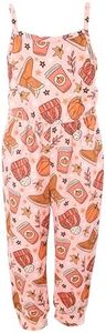 Unique Baby Girls Pumpkin Spice Jumpsuit Halloween Fall Outfit for Girl Toddler and Kids (6Y, Fall Boots)