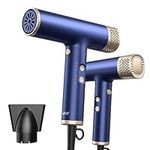 YAPOY Hair Dryer Professional Fast Drying Negative Ionic Blow Dryer with 110, 000 RPM High-Speed No Heat Damage Intelligent Thermo-Control Low Noise - Blue