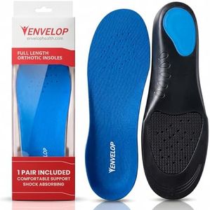 Envelop Thin Insoles for Men and Women - High Arch Support Insoles for Flat Feet & Plantar Fasciitis Foot Relief - Shoe Insert Orthotics for Plantar Fasciitis, Metatarsalgia, Heel Spur, & Foot Pain