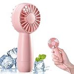 BOSONER Handheld Fan Rechargeable Mini Fan, Electric Hand Fan Portable Fan with 3 Speeds, Pink USB Battery Operated Hand Held Travel Holiday Fan Silent Table Personal Fan for Kids Women Men