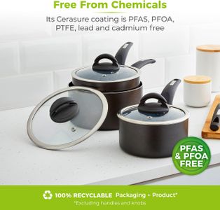Tower Cerasure 3-Piece Saucepan Set – Non-Stick, Induction Safe, Graphite