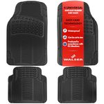 Walser Spartakus 4-piece universal rubber car mat set, cut-to-size car floor mats black