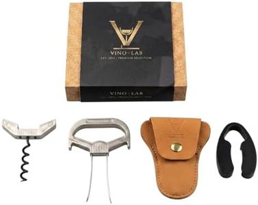 VinoLab Ah So Wine Opener, Two-Prong Cork Remover for Vintage Bottles and Delicate Old Corks, Sommelier Style Cork Extractor with Protective Cover and Gift Box