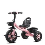 Lyefancy Kids Tricycle for 2-5 Years Old, Kids Trike with Basket and Removable Pedal, Toddler Tricycle 3 Wheel Bike Children Riding on Toys, Birthday for Boys Girls(Pink)