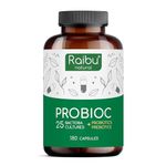 Probiotics & Prebiotics - 25 Bacterial Cultures - 180 Probiotic Complex Capsules - 60 Billion CFU - Lactobacillus Acidophilus & Bifidobacterium - Probiotics for Gut Health - No additives & Vegan