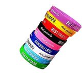 Needs Printed Multicolor Rubber Thick Friendship Band for Girls and Boys Friendship Belt for Friends Friendship Bracelets Free Size pack of 8