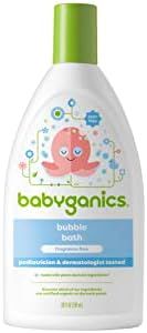 Babyganics Bubble Bath, Non-Allergenic, Gently Cleanses, Fragrance Free, 20 Fl Oz, Packaging May Vary