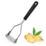 Potato Masher Stainless Steel Potato Ricer with Soft Grip Non-Slip Handle, Kitchen Non-Stick Food Masher for Mashed Potatoes, Baby Food, Jam, Vegetable & Fruits