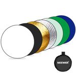 NEEWER 32"/80cm Photography Reflector, 7 in 1 Pop up Light Reflector Diffuser with Bag - Chroma Key Blue/Green Screen, Translucent/Silver/Gold/White/Black for Outdoor Photo Studio Lighting, RF-80A