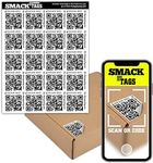 Smack Tags QR Code Labels for Storage and Organization - No App Needed - 40 Unique Scannable QR Code Stickers - Easy to Use Smart Labels for Bins, Moving Boxes, Office Organization