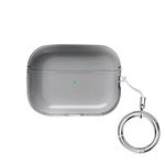 ZERODAMAGE SAHARA CASE Hybrid Flex Series Case For Apple Airpods Pro(2Nd Generation)[Rugged]Full Body Protection Antislip Grip Slim With Keychain(Transparent Black)