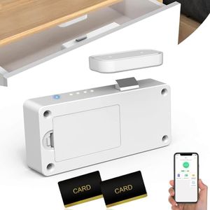 Smart Cabinet Locks, Smart NFC RFID Bluetooth Keyless DIY Cupboard Lock for Liquor Cabinet Hidden Drawer Cupboard Wardrobe Support iOS Watches