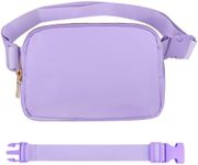 VOROLO Waist Pack for Running Fanny Pack for Women and Men Crossbody Belt Bag Bum Bag with Adjustable Strap for Sports Light Purple with Rope, Light Purple with Rope, 1 Pack With Rope