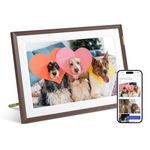 ARZOPA 32GB Digital Photo Frame WiFi 10.1 Inch HD IPS Touch Screen Digital Picture Frames Easy Setup Custom Greeting Card for Gifting Free Arzopa App Share Photos Videos with File Management-D10 Brown