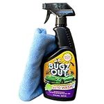 Bugz Out Car Bug Cleaner, Remover and Wash - Spray Bugs, Tar, Bird Poop Off Exterior of Car and Windshield. Remove Black Streaks Without Scratching or Removing Paint. 24 oz spray bottle with Microfiber Cloth (1 bottle)