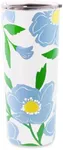 kate spade new york large Insulated Coffee Cup with Lid, Double Walled Stainless Steel Mug, 24oz Coffee Tumbler, Sunshine Floral
