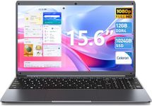 Naclud 15.6 Inch Laptop, 12GB DDR4 1024GB SSD, Laptops with Celeron N5095 Processor(Up to 2.9GHz), FHD 1920x1080 Notebook with 2xUSB 3.0, Bluetooth 4.2, Dual Band WiFi(Gray)