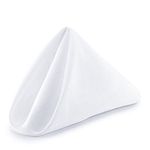 Trimming Shop 10Pcs White Cotton Polyester Table Napkins for Home, 20 inch Dinner Napkins with Hemmed Edges for Dinning, Wedding, Banquet, Party, Events, Lightweight & Machine Washable