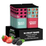 Fruit Snacks by Zest Delites, Dried Fruit, Fruit Leather, Fruit Bars, Healthy Snacks for Adults, Vegan Snacks, Lavashak, Healthy Sweets, Blackberry, Strawberry, 25g x 10