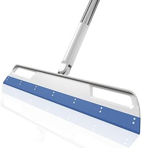 Floor Squeegee Multifunction Magic Broom, 4-in-1 Easily Dry The Floor Surface and Remove Dirt and Hair, pet Hair Remover, Liquid, Glass Wiper, Sweeper Broom for Living Room, Kitchen, Bathroom（Blue）