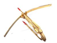 ANTLANTIC CREATIO Wooden Toy Crossbow - Handmade Bow and Arrow for Kids Archery Set with 3 Rubber-Tipped Bamboo Wood Arrows - Birthday Party Games, Gifts for Boys & Girls