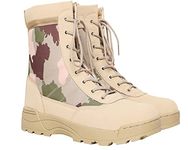 Mens MIG side zip & lace up Army Tactical Combat Boots (Camo Sand, UK5)