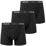 EDZ Meriino Wool Boxer Shorts (3 Pack) (UK, Alpha, L, Regular, Regular, Black)