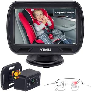 YIMU 720P Rear Seat Baby Car Camera, Car Headrest Quick-Install Camera, Crystal Clear Eye Friendly Night Vision, 360° Rotatable Car Baby Monitor - KB41