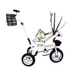 TOYPENTER 3 in 1 Baby Stroller/Kids Tricycle with Removable Canopy, Parental Adjust Push Handle for Kids | Boys | Girls Age 0 Months - 5 Years (White)