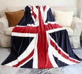 ITODA Union Jack Flag Throw Blanket Cosy Warm Flannel Blanket Thick Bed Blanket Fleece Travel Blanket Nursery Baby Blanket Great British Flag Sofa Couch Chair Blanket Bedspread Cover