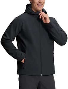 Pioneer Camp Men's Lightweight Softshell Waterproof Jacket Hooded Fleece Lined Windbreaker Rain Shell Jackets Hiking Outdoor