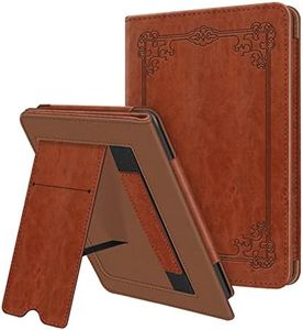 Fintie Stand Case for 6.8" Kindle Paperwhite (11th Generation-2021) and Kindle Paperwhite Signature Edition - Premium PU Leather Sleeve Cover with Card Slot and Hand Strap, Vintage Brown