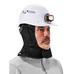 Winter Hard Hat Liner, Cotton Shell, Thermal Fleece Lined, Shoulder Length, Ergodyne N-Ferno 6852,Black