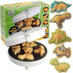 Dinosaur Mini Waffle Maker- 5 Different Shaped Dinos in Minutes - Make Fun Jurassic Breakfast for Kids and Adults with Cool Novelty Pancakes, Electric Non-Stick Waffler Iron, Fun Gift for Holiday