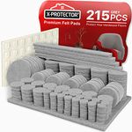 Furniture Pads 215 pcs X-PROTECTOR Felt Furniture Pads - Furniture Floor Protectors Felt Pad –Premium Furniture Felt Pads - Chair Leg Floor Protectors Felts Furniture Feet +64 Rubber Bumpers Pads